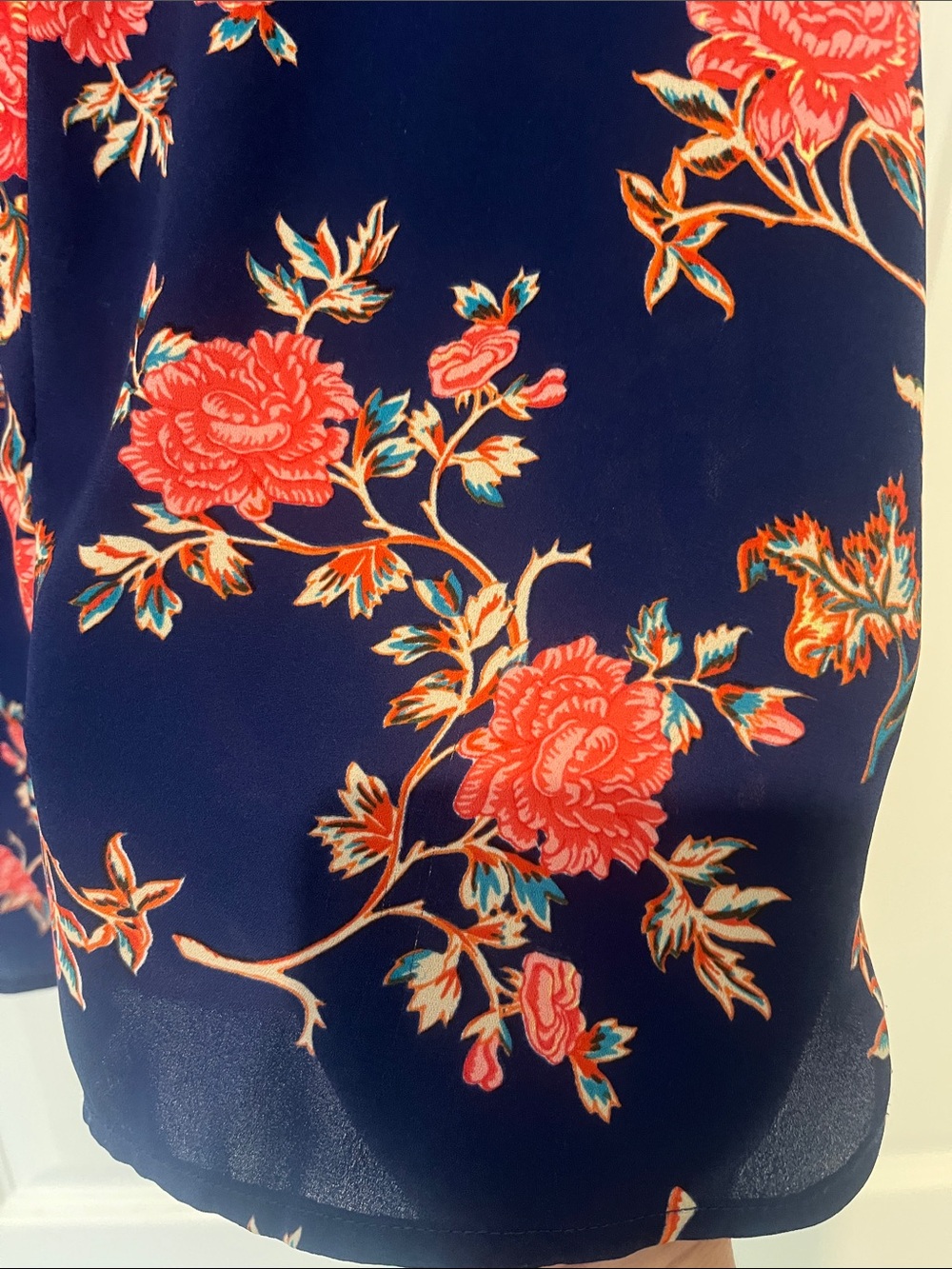 Vince Camuto Navy Tank Top with Floral Print - Picture 2 of 4